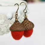 Acorn earrings orange1b